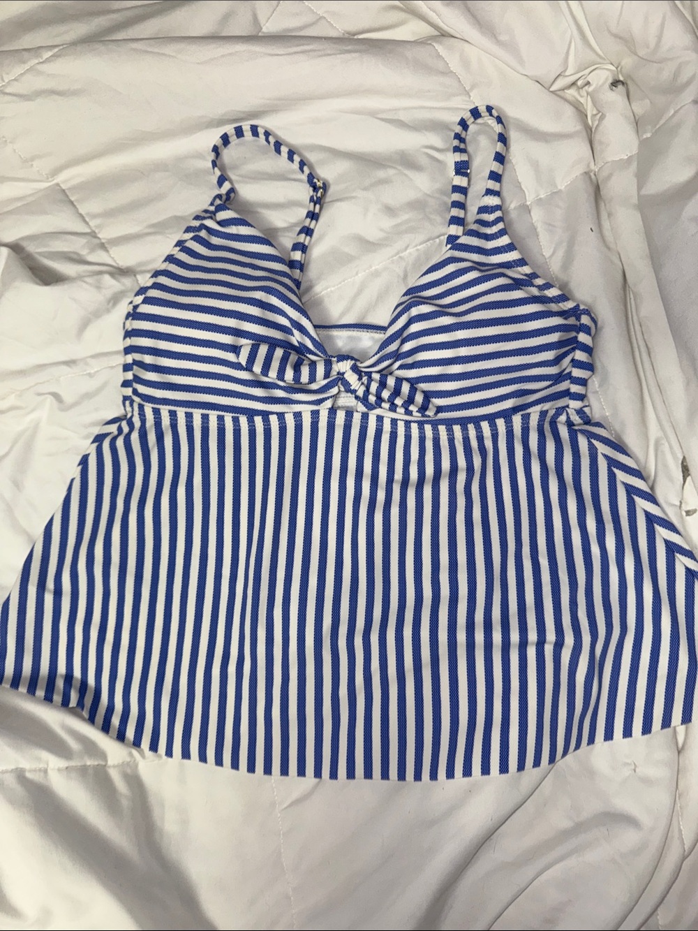 Time and Tru Blue & White Striped Tankini Camisole